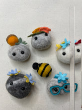 Load image into Gallery viewer, Felted Wool Stone Softie Magnet Set of 6