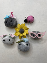 Load image into Gallery viewer, Felted Wool Stone Softie Magnet Set of 6