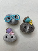 Load image into Gallery viewer, Felted Wool Stone Softie Magnet Set of 3