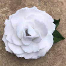 Load image into Gallery viewer, Merino Wool Blend Felt Floral Brooch/ Coat Pin