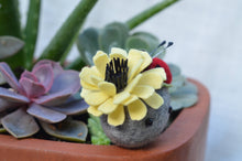 Load image into Gallery viewer, Stone Softie Plant Pal - Ladybug and Yellow Bloom