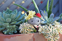 Load image into Gallery viewer, Stone Softie Plant Pal - Ladybug and Yellow Bloom
