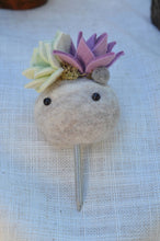 Load image into Gallery viewer, Stone Softie Plant Pal - Mint and Purple Succulent