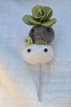 Load image into Gallery viewer, Stone Softie Plant Pal - Pea Green Succulent Stack