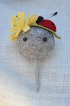 Load image into Gallery viewer, Stone Softie Plant Pal - Ladybug and Yellow Bloom