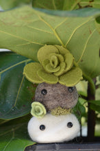 Load image into Gallery viewer, Stone Softie Plant Pal - Pea Green Succulent Stack