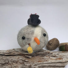 Load image into Gallery viewer, Stone Frosty - Felted Wool Stone Softie Ornament