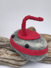 Load image into Gallery viewer, Red Curling Rock - Felted Wool Stone Softie Ornament