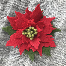 Load image into Gallery viewer, Felt Poinsettia Brooch - Ready to Ship