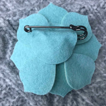 Load image into Gallery viewer, Felt Succulent Brooch - Mint/ Baby Blue