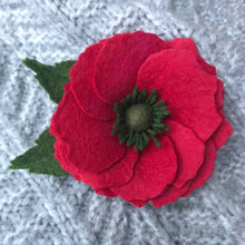 Load image into Gallery viewer, Festive Holiday Brooch/ Coat Pin in Ruby Red and Forest Green