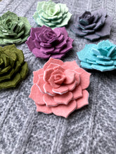 Load image into Gallery viewer, Felt Succulent Brooch - Blush Pink/ White