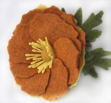 Load image into Gallery viewer, Merino Wool Felt Brooch/ Coat Pin - Pumpkin Spice / Mustard