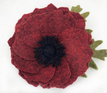Load image into Gallery viewer, Merino Wool Felt Brooch/ Coat Pin - Mottled Ruby Red