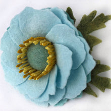 Load image into Gallery viewer, Merino Wool Felt Brooch/ Coat Pin - Sky Blue/ Warm Baby Blue