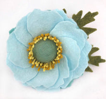 Load image into Gallery viewer, Merino Wool Felt Brooch/ Coat Pin - Sky Blue/ Warm Baby Blue