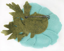 Load image into Gallery viewer, Merino Wool Felt Brooch/ Coat Pin - Sky Blue/ Warm Baby Blue