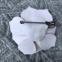 Load image into Gallery viewer, Felt Succulent Brooch - Blush Pink/ White