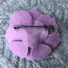 Load image into Gallery viewer, Felt Succulent Brooch - Warm Purple/ Violet