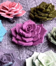 Load image into Gallery viewer, Felt Succulent Brooch - Warm Purple/ Violet
