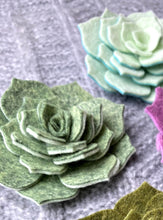 Load image into Gallery viewer, Felt Succulent Brooch - Mottled Green/ Mint