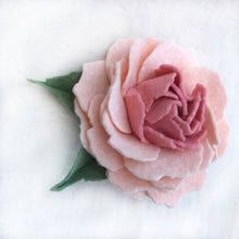 Load image into Gallery viewer, Merino Wool Blend Felt Floral Brooch/ Coat Pin - Blush Peony