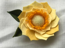 Load image into Gallery viewer, Merino Wool Blend Felt Floral Brooch/ Coat Pin