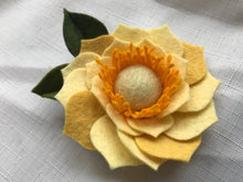Load image into Gallery viewer, Merino Wool Blend Felt Floral Brooch/ Coat Pin