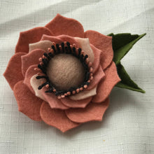 Load image into Gallery viewer, Merino Wool Blend Felt Floral Brooch/ Coat Pin