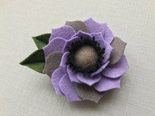 Load image into Gallery viewer, Merino Wool Blend Felt Floral Brooch/ Coat Pin