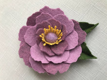 Load image into Gallery viewer, Merino Wool Blend Felt Floral Brooch/ Coat Pin