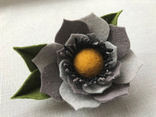 Load image into Gallery viewer, Merino Wool Blend Felt Floral Brooch/ Coat Pin