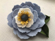 Load image into Gallery viewer, Merino Wool Blend Felt Floral Brooch/ Coat Pin