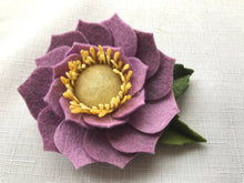 Load image into Gallery viewer, Merino Wool Blend Felt Floral Brooch/ Coat Pin