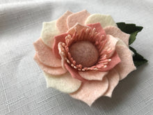 Load image into Gallery viewer, Merino Wool Blend Felt Floral Brooch/ Coat Pin