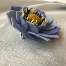 Load image into Gallery viewer, Merino Wool Blend Felt Floral Brooch/ Coat Pin