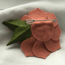 Load image into Gallery viewer, Merino Wool Blend Felt Floral Brooch/ Coat Pin