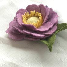 Load image into Gallery viewer, Merino Wool Blend Felt Floral Brooch/ Coat Pin