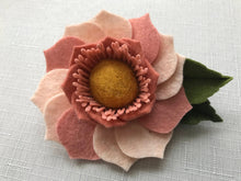 Load image into Gallery viewer, Merino Wool Blend Felt Floral Brooch/ Coat Pin