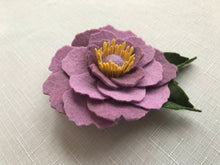 Load image into Gallery viewer, Merino Wool Blend Felt Floral Brooch/ Coat Pin