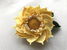 Load image into Gallery viewer, Merino Wool Blend Felt Floral Brooch/ Coat Pin