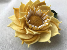 Load image into Gallery viewer, Merino Wool Blend Felt Floral Brooch/ Coat Pin