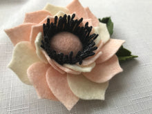 Load image into Gallery viewer, Merino Wool Blend Felt Floral Brooch/ Coat Pin