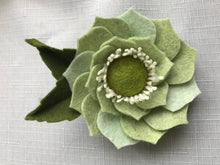 Load image into Gallery viewer, Merino Wool Blend Felt Floral Brooch/ Coat Pin