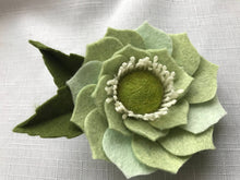 Load image into Gallery viewer, Merino Wool Blend Felt Floral Brooch/ Coat Pin