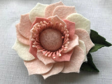 Load image into Gallery viewer, Merino Wool Blend Felt Floral Brooch/ Coat Pin