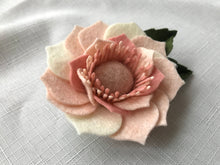 Load image into Gallery viewer, Merino Wool Blend Felt Floral Brooch/ Coat Pin