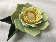 Load image into Gallery viewer, Merino Wool Blend Felt Floral Brooch/ Coat Pin