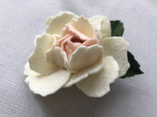 Load image into Gallery viewer, Merino Wool Blend Felt Floral Brooch/ Coat Pin