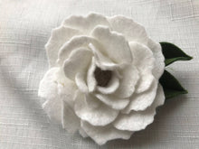 Load image into Gallery viewer, Merino Wool Blend Felt Floral Brooch/ Coat Pin